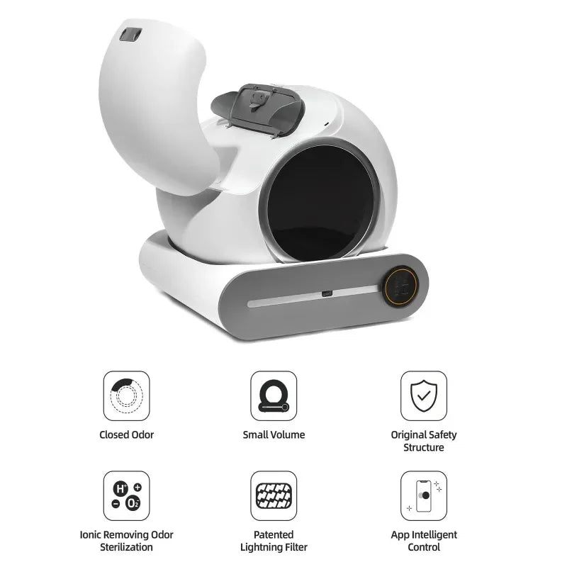 Tonepie Automatic Smart Cat Litter Box Self Cleaning App Control Pet Toilet Litter Tray Ionic Deodorizer Pet Arenero Gato 65L